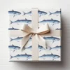 Blue Mackerel Fish Pattern Wrapping Paper