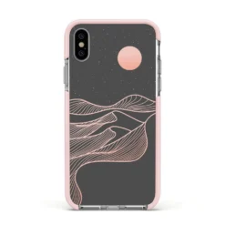 Abstract Sunset IPhone Case 35 Abstract Sunset IPhone Case -CaseCraze Store Abstract Sunset Apple iPhone Xs Impact Case Pink Edge on Silver Phone