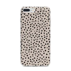 Almond Polka Dot IPhone Case -CaseCraze Store Almond Polka Dot iPhone 7 Plus Bumper Case on Silver iPhone