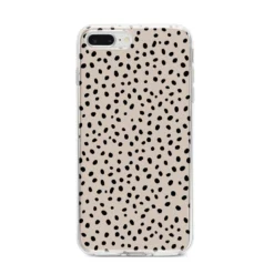 Almond Polka Dot IPhone Case -CaseCraze Store Almond Polka Dot iPhone 8 Plus Bumper Case on Silver iPhone