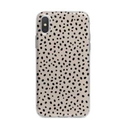 Almond Polka Dot IPhone Case -CaseCraze Store Almond Polka Dot iPhone X Bumper Case on Silver iPhone Alternative Image 1