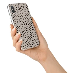 Almond Polka Dot IPhone Case -CaseCraze Store Almond Polka Dot iPhone X Bumper Case on Silver iPhone Alternative Image 2