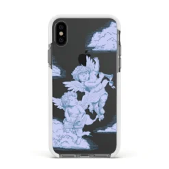 Angel Cloud Blue IPhone Case -CaseCraze Store Angel Cloud Blue Apple iPhone Xs Impact Case White Edge on Black Phone