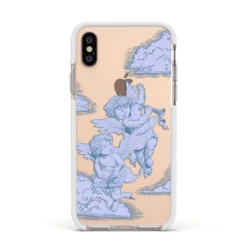 Angel Cloud Blue IPhone Case -CaseCraze Store Angel Cloud Blue Apple iPhone Xs Impact Case White Edge on Gold Phone