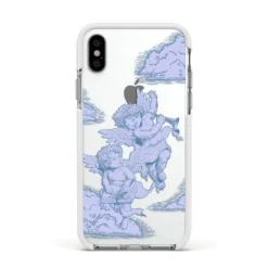Angel Cloud Blue IPhone Case -CaseCraze Store Angel Cloud Blue Apple iPhone Xs Impact Case White Edge on Silver Phone
