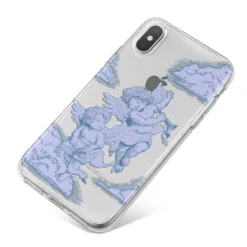 Angel Cloud Blue IPhone Case -CaseCraze Store Angel Cloud Blue iPhone X Bumper Case on Silver iPhone