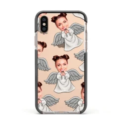 Angel Photo Face IPhone Case -CaseCraze Store Angel Photo Face Apple iPhone Xs Impact Case Black Edge on Gold Phone