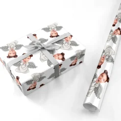 Angel Photo Face Wrapping Paper -CaseCraze Store Angel Photo Face Personalised Wrapping Paper