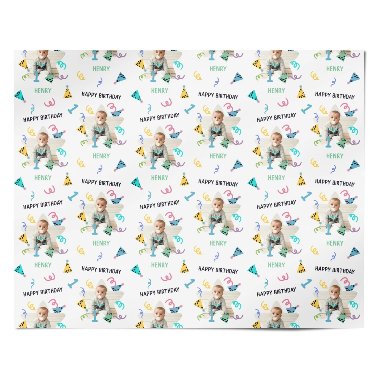 Any Age Happy Birthday Personalised Photo Wrapping Paper 4 Any Age Happy Birthday Personalised Photo Wrapping Paper - Image 4