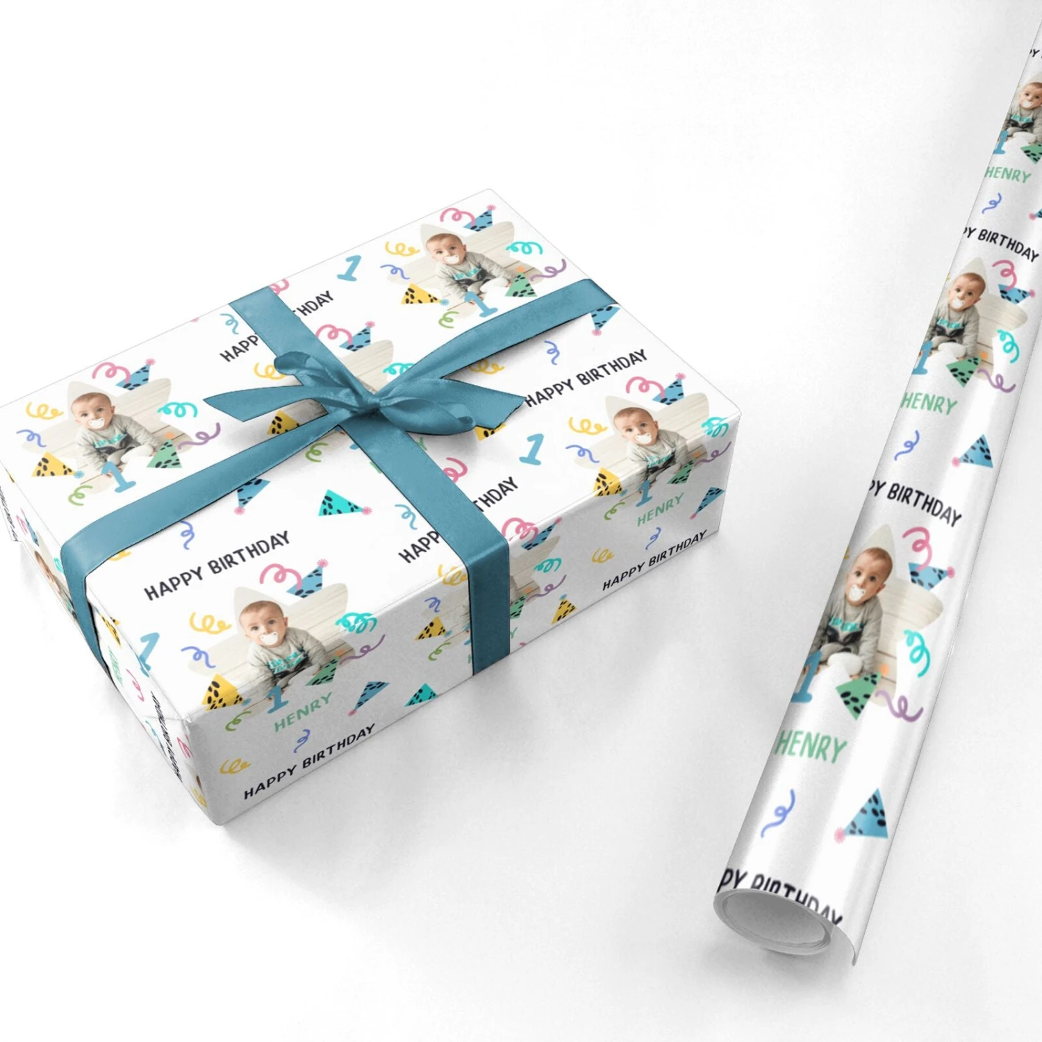 Any Age Happy Birthday Personalised Photo Wrapping Paper 3 Any Age Happy Birthday Personalised Photo Wrapping Paper - Image 3
