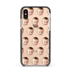 Baby Face IPhone Case -CaseCraze Store Baby Face Apple iPhone Xs Impact Case Black Edge on Gold Phone