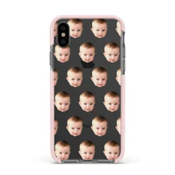Baby Face IPhone Case -CaseCraze Store Baby Face Apple iPhone Xs Impact Case Pink Edge on Black Phone