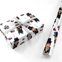 Bah Humbug Photo Face Personalised Christmas Wrapping Paper -CaseCraze Store Bah Humbug Photo Face Personalised Christmas Personalised Wrapping Paper