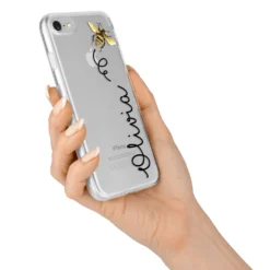 Bee In Flight Personalised Name IPhone Case -CaseCraze Store Bee in Flight Personalised Name iPhone 7 Bumper Case on Silver iPhone Alternative Image