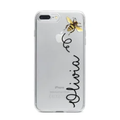 Bee In Flight Personalised Name IPhone Case -CaseCraze Store Bee in Flight Personalised Name iPhone 7 Plus Bumper Case on Silver iPhone
