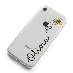 Bee In Flight Personalised Name IPhone Case -CaseCraze Store Bee in Flight Personalised Name iPhone 8 Bumper Case on Silver iPhone Alternative Image