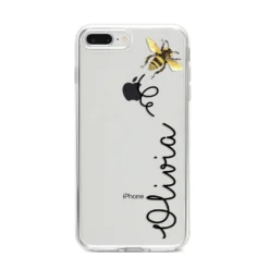 Bee In Flight Personalised Name IPhone Case -CaseCraze Store Bee in Flight Personalised Name iPhone 8 Plus Bumper Case on Silver iPhone