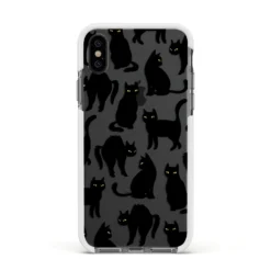 Black Cat IPhone Case -CaseCraze Store Black Cat Apple iPhone Xs Impact Case White Edge on Black Phone