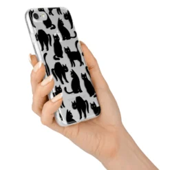 Black Cat IPhone Case -CaseCraze Store Black Cat iPhone 7 Bumper Case on Silver iPhone Alternative Image