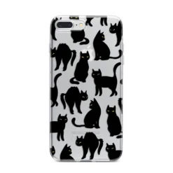 Black Cat IPhone Case -CaseCraze Store Black Cat iPhone 7 Plus Bumper Case on Silver iPhone