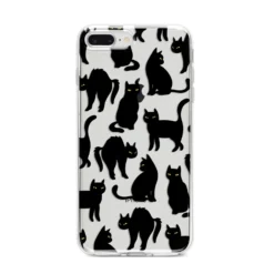 Black Cat IPhone Case -CaseCraze Store Black Cat iPhone 8 Plus Bumper Case on Silver iPhone