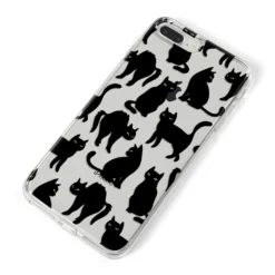 Black Cat IPhone Case -CaseCraze Store Black Cat iPhone 8 Plus Bumper Case on Silver iPhone Alternative Image