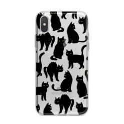 Black Cat IPhone Case -CaseCraze Store Black Cat iPhone X Bumper Case on Silver iPhone Alternative Image 1