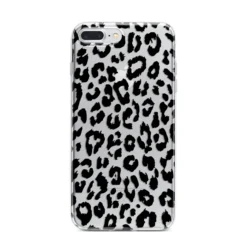Black Leopard Print IPhone Case -CaseCraze Store Black Leopard Print iPhone 7 Plus Bumper Case on Silver iPhone