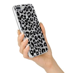 Black Leopard Print IPhone Case -CaseCraze Store Black Leopard Print iPhone 7 Plus Bumper Case on Silver iPhone Alternative Image
