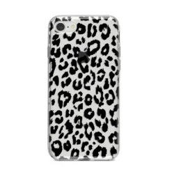 Black Leopard Print IPhone Case -CaseCraze Store Black Leopard Print iPhone 8 Bumper Case on Silver iPhone