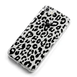 Black Leopard Print IPhone Case -CaseCraze Store Black Leopard Print iPhone 8 Bumper Case on Silver iPhone Alternative Image