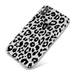 Black Leopard Print IPhone Case -CaseCraze Store Black Leopard Print iPhone X Bumper Case on Silver iPhone
