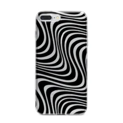 Black Wave IPhone Case -CaseCraze Store Black Wave iPhone 7 Plus Bumper Case on Silver iPhone