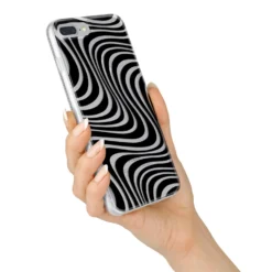 Black Wave IPhone Case -CaseCraze Store Black Wave iPhone 7 Plus Bumper Case on Silver iPhone Alternative Image