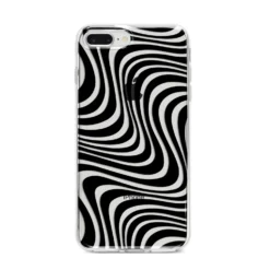 Black Wave IPhone Case -CaseCraze Store Black Wave iPhone 8 Plus Bumper Case on Silver iPhone