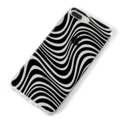 Black Wave IPhone Case -CaseCraze Store Black Wave iPhone 8 Plus Bumper Case on Silver iPhone Alternative Image