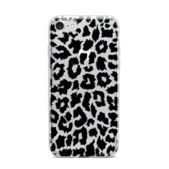 Black & White Leopard Print IPhone Case -CaseCraze Store Black White Leopard Print iPhone 7 Bumper Case on Silver iPhone