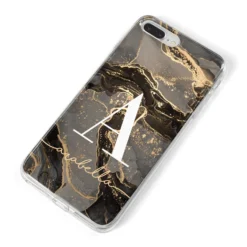 Black And Gold Marble IPhone Case 30 Black And Gold Marble IPhone Case -CaseCraze Store Black and Gold Marble iPhone 8 Plus Bumper Case on Silver iPhone Alternative Image