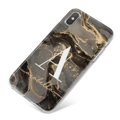 Black And Gold Marble IPhone Case 26 Black And Gold Marble IPhone Case -CaseCraze Store Black and Gold Marble iPhone X Bumper Case on Silver iPhone