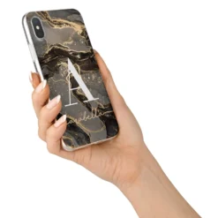 Black And Gold Marble IPhone Case 25 Black And Gold Marble IPhone Case -CaseCraze Store Black and Gold Marble iPhone X Bumper Case on Silver iPhone Alternative Image 2