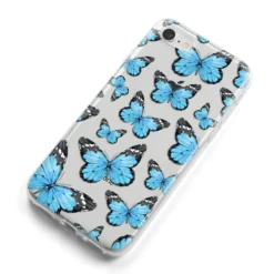 Blue Butterfly IPhone Case -CaseCraze Store Blue Butterfly iPhone 8 Bumper Case on Silver iPhone Alternative Image