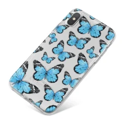 Blue Butterfly IPhone Case -CaseCraze Store Blue Butterfly iPhone X Bumper Case on Silver iPhone