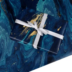 Blue Lagoon Marble Wrapping Paper