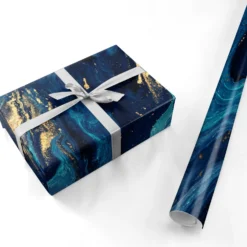 Blue Lagoon Marble Wrapping Paper -CaseCraze Store Blue Lagoon Marble Personalised Wrapping Paper