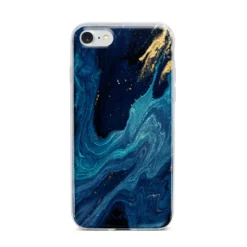 Blue Lagoon Marble IPhone Case -CaseCraze Store Blue Lagoon Marble iPhone 7 Bumper Case on Silver iPhone