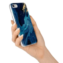 Blue Lagoon Marble IPhone Case -CaseCraze Store Blue Lagoon Marble iPhone 7 Bumper Case on Silver iPhone Alternative Image