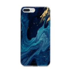 Blue Lagoon Marble IPhone Case -CaseCraze Store Blue Lagoon Marble iPhone 7 Plus Bumper Case on Silver iPhone