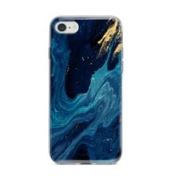 Blue Lagoon Marble IPhone Case -CaseCraze Store Blue Lagoon Marble iPhone 8 Bumper Case on Silver iPhone