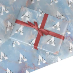 Blue Onyx Marble Wrapping Paper
