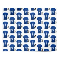 Blue Personalised Name Football Shirt Wrapping Paper 7 Blue Personalised Name Football Shirt Wrapping Paper -CaseCraze Store Blue Personalised Name Football Shirt Personalised Wrapping Paper Alternative